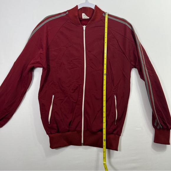 Vintage 70s David Gregg Full Zip Track Jacket Maroon Men’s Size Small Athletic - Picture 5 of 7